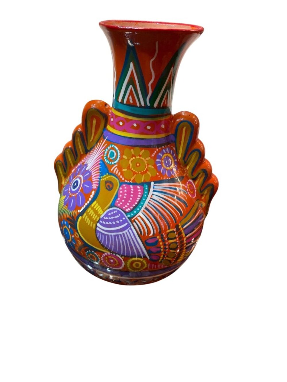 Southwestern Navajo ceramic bird multi color ceramic  wall art SKU10-274